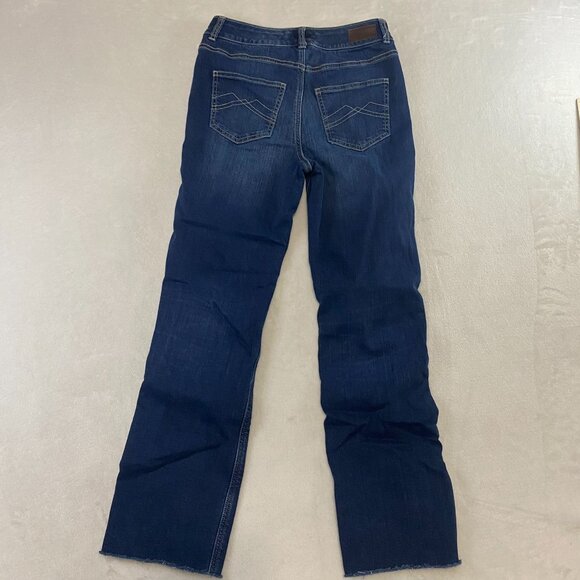 Ladies Dark Wash High Rise Demin Fleece Lined Jeans 2 x 27 - Picture 6 of 12